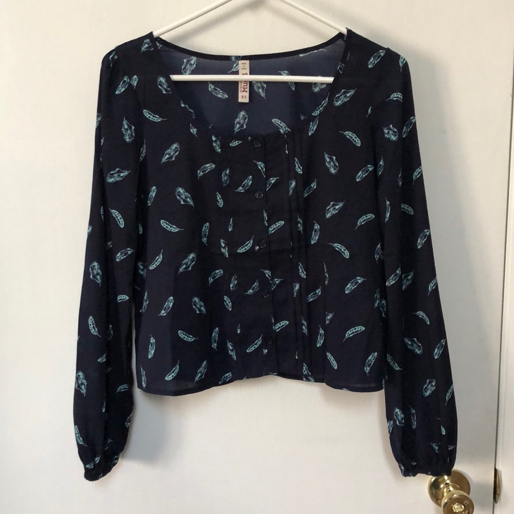 Mudd Navy Blouse